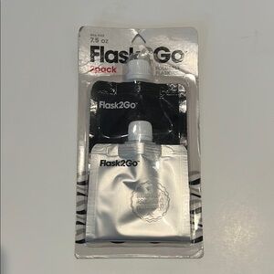 Flask2Go Foldable Flask Container 2pack BPA free 7.5 oz Reusable Freezable